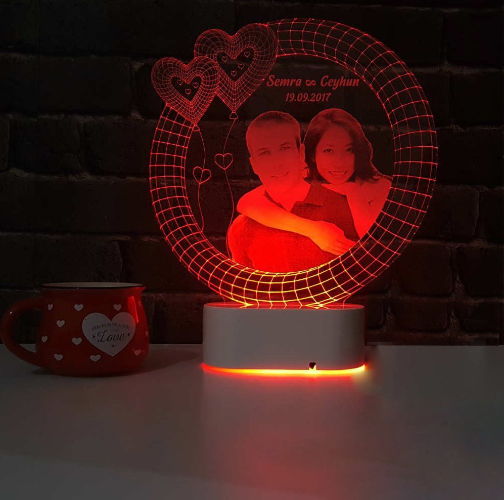 Personalized 3D Illusion LED LAMP(10 Inches Height x 8-inch Width) - My Art